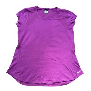 Nike Dri-FIT Purple Short Sleeve Athletic Running Training‎ Top Women's M